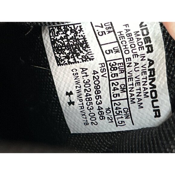 Under Armour Charged Assert 9 Womens Low Top Athletic Shoes Black/Lilac Size 7.5 - Picture 5 of 8